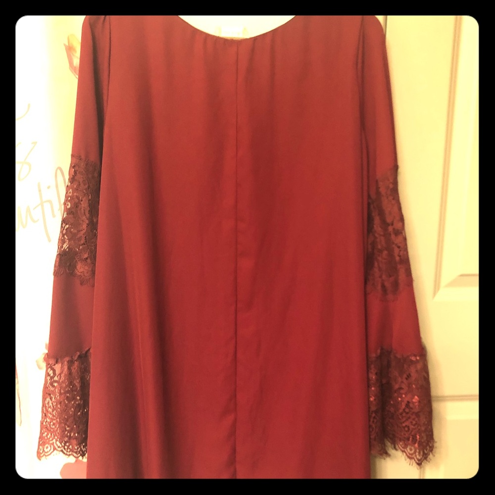 Maroon A-line drop dress